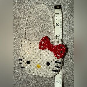 Hello Kitty Pearl Beaded Purse with Red Bow